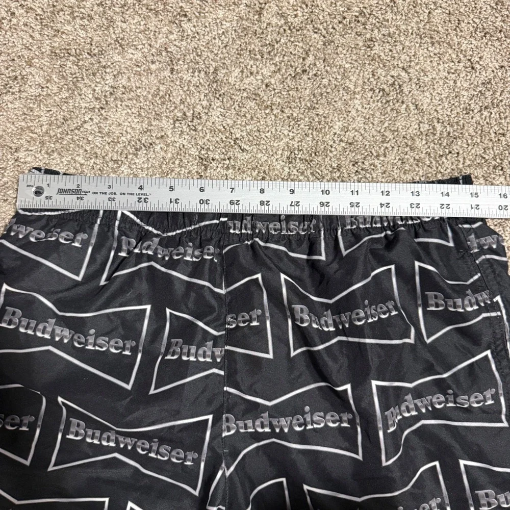 Budweiser PacSun Mens Black All Over Beer Logo Swim Trunks Board Shorts Medium M